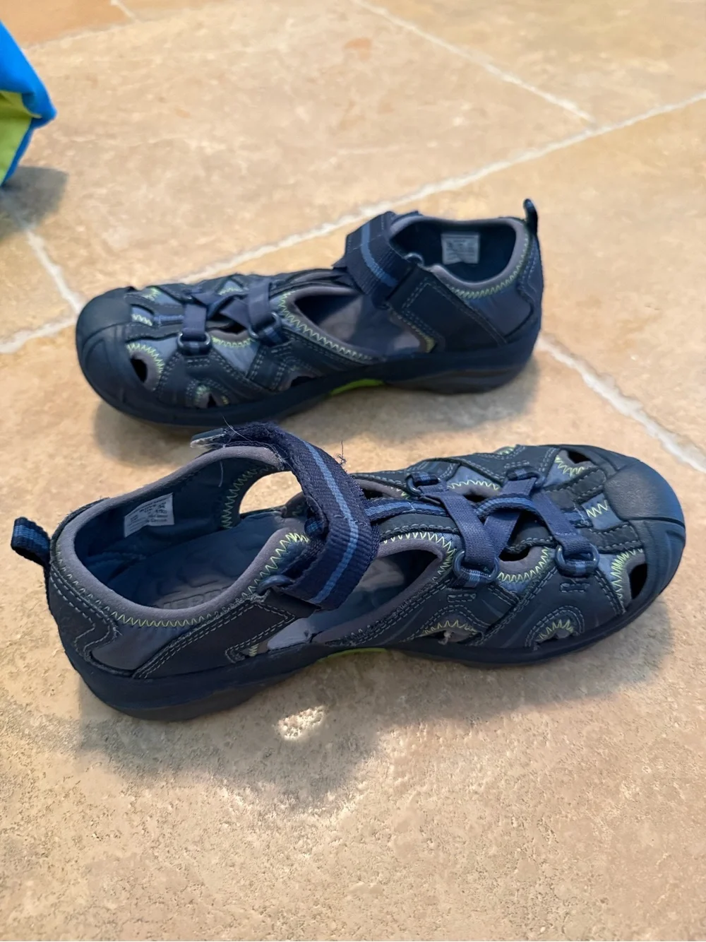 Merrell Hydro Hiker Sandals Navy and Green Boys Size 4